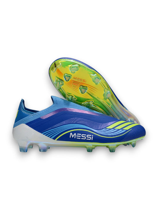 Tacos de Fútbol F50 Elite FG Messi Vis10n sin agujetas para Terreno Firme