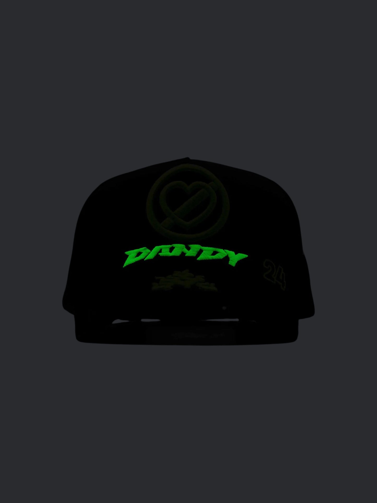 GORRA DANDY HANTS X FUERZA REGIDA // PERO NO TE ENAMORES P.N.T.E (GLOW IN THE DARK)