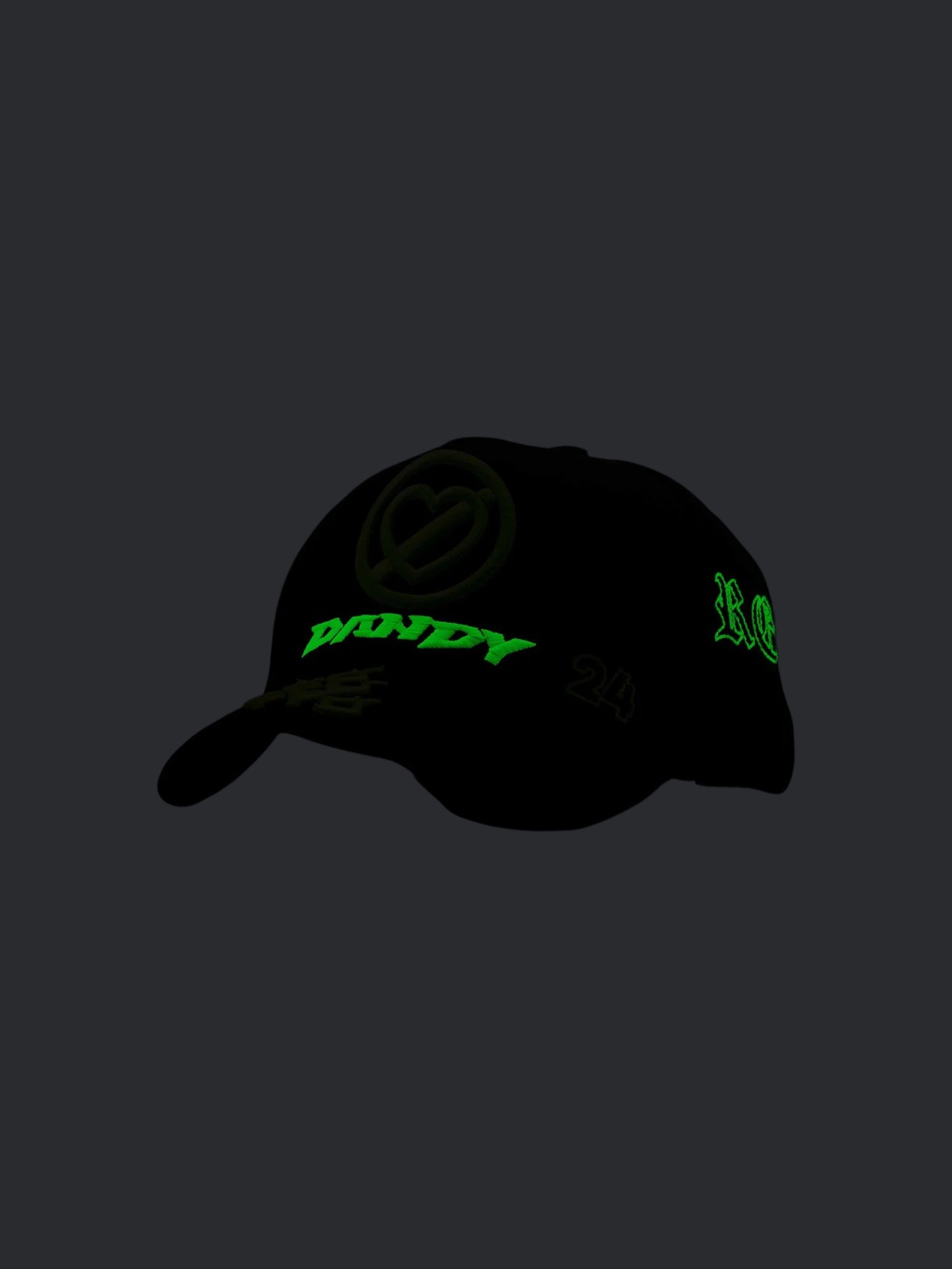 GORRA DANDY HANTS X FUERZA REGIDA // PERO NO TE ENAMORES P.N.T.E (GLOW IN THE DARK)