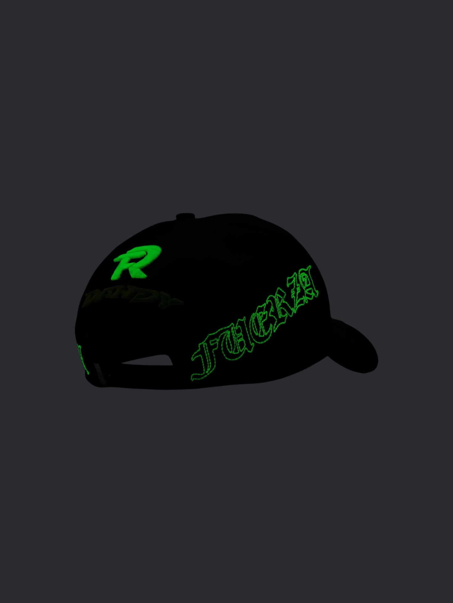 GORRA DANDY HANTS X FUERZA REGIDA // PERO NO TE ENAMORES P.N.T.E (GLOW IN THE DARK)