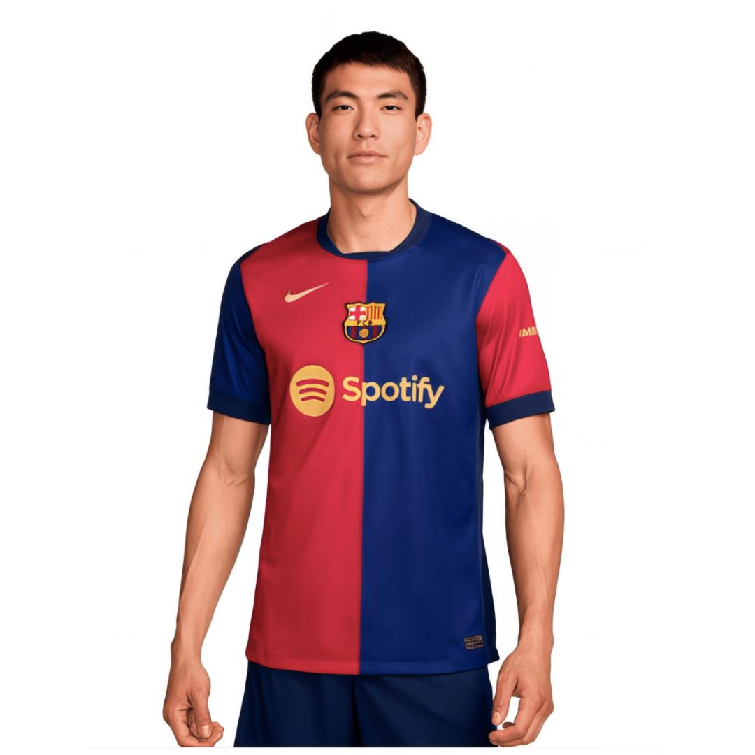 Camiseta de futbol Barcelona FC Home Stadium para hombre ,Athletic fit, Dry-Fit, Blue/Red/Gold