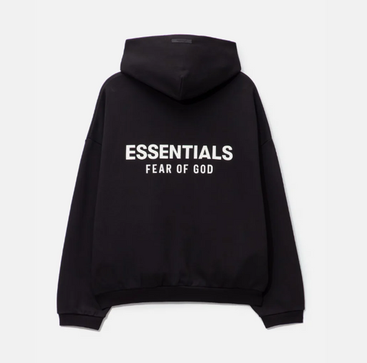 Essentials black hoddie overzise unisex auntentico