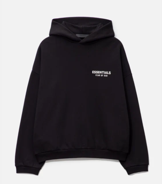 Essentials black hoddie overzise unisex auntentico