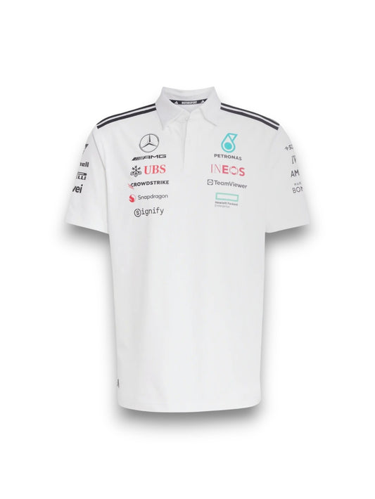 Playera Polo Adidas Fórmula 1 Scuderia Mercedes-AMG Blanca 2026