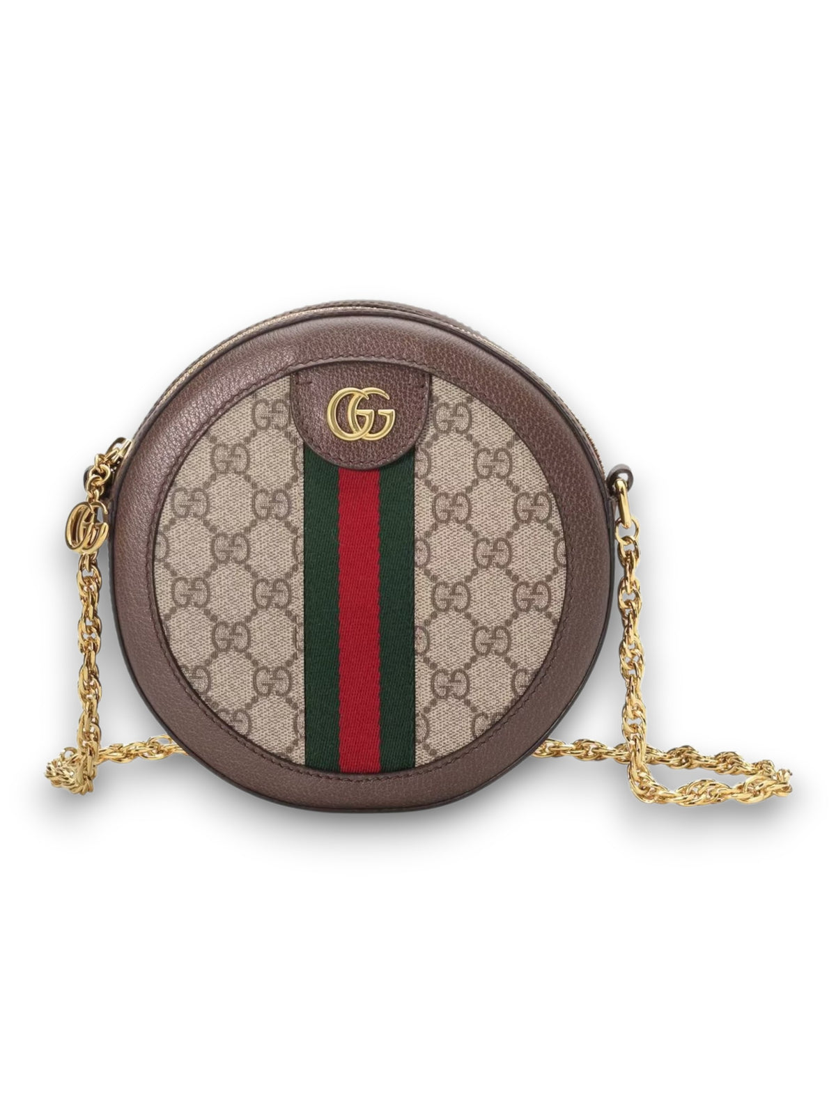 Gucci Ophidia Mini GG Bolso de Hombro Redondo Beige/Ébano