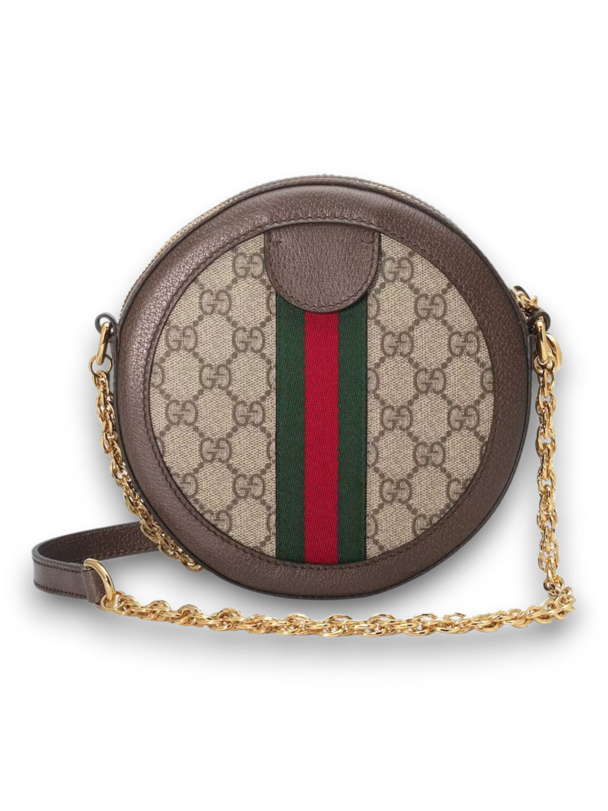 Gucci Ophidia Mini GG Bolso de Hombro Redondo Beige/Ébano