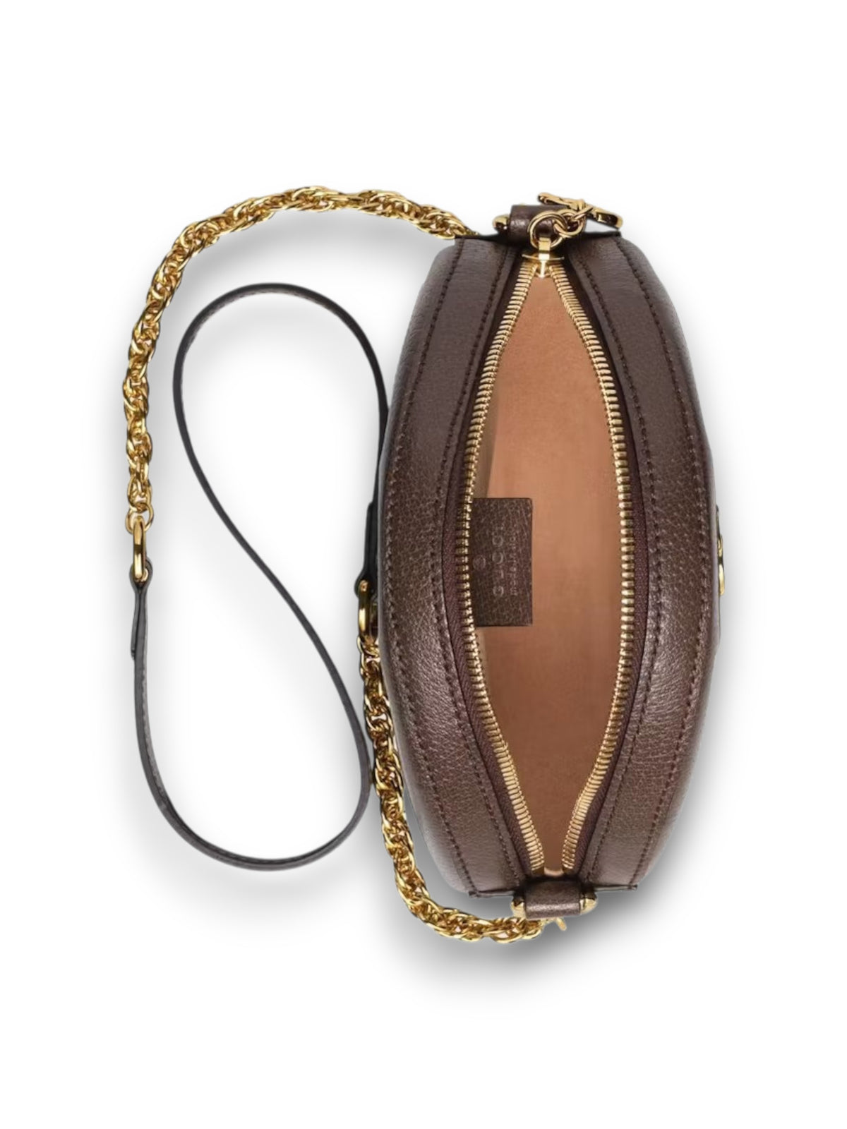 Gucci Ophidia Mini GG Bolso de Hombro Redondo Beige/Ébano