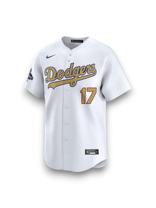 Jersey Nike Blanca Shohei Ohtani Los Angeles Dodgers Gold Collection 2025