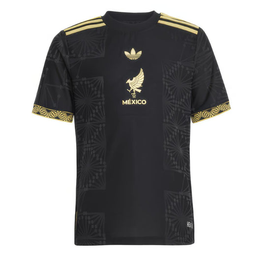 Camiseta de  Futbol seleccion Mexico Black/Gold 2025, para niño, Regular fit