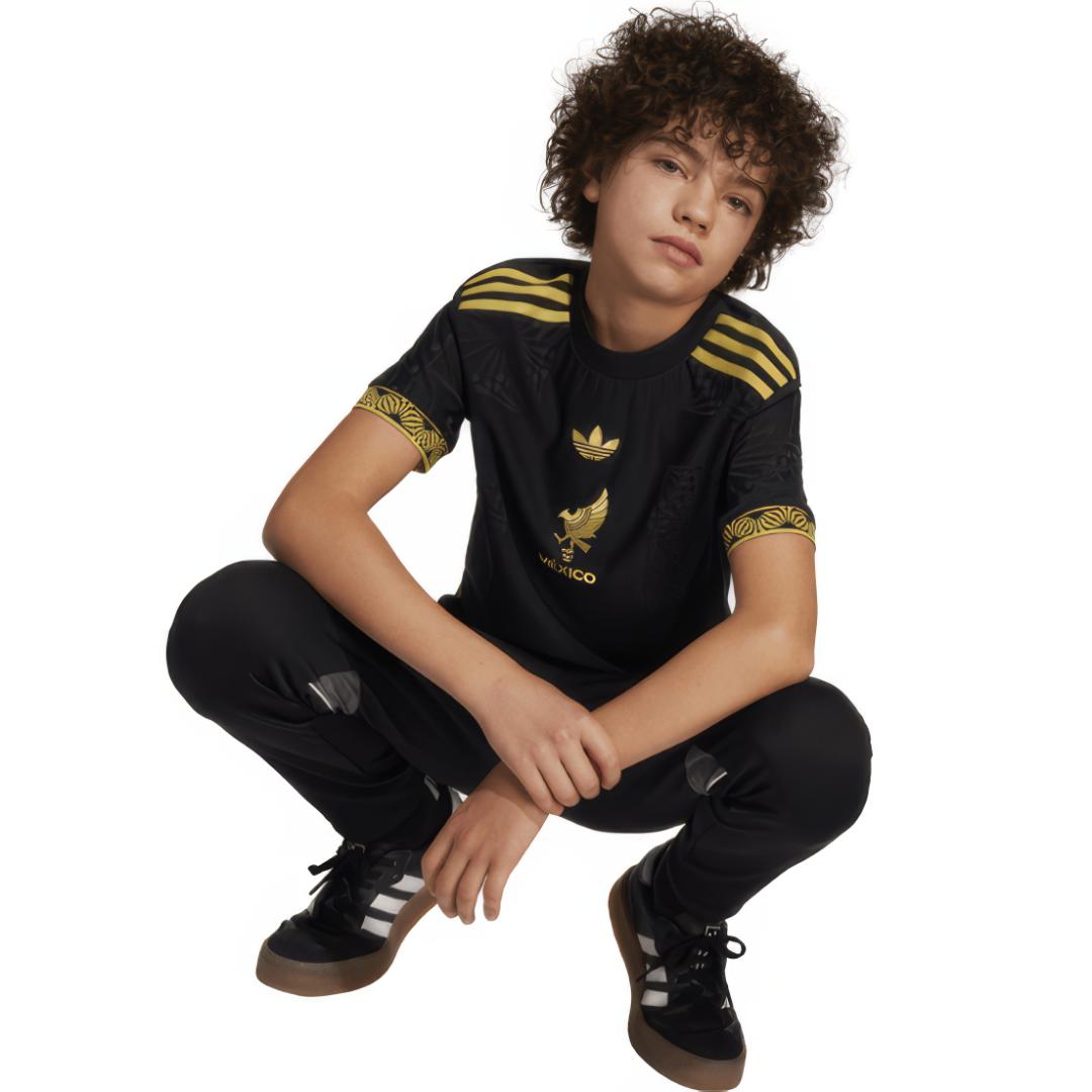 Camiseta de  Futbol seleccion Mexico Black/Gold 2025, para niño, Regular fit
