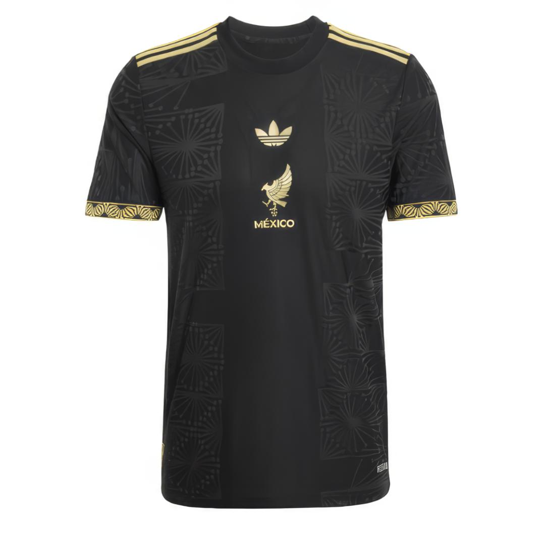 Camiseta de  Futbol seleccion Mexico Black/Gold 2025, para hombre, Regular fit