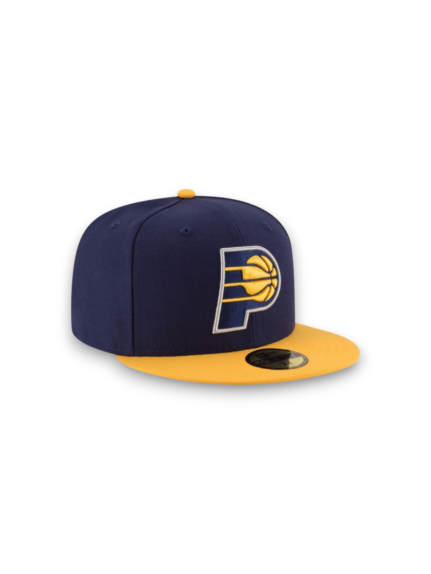 Gorra ajustada Indiana Pacers New Era Official Team Color 2Tone 59FIFTY - Azul marino/Amarillo