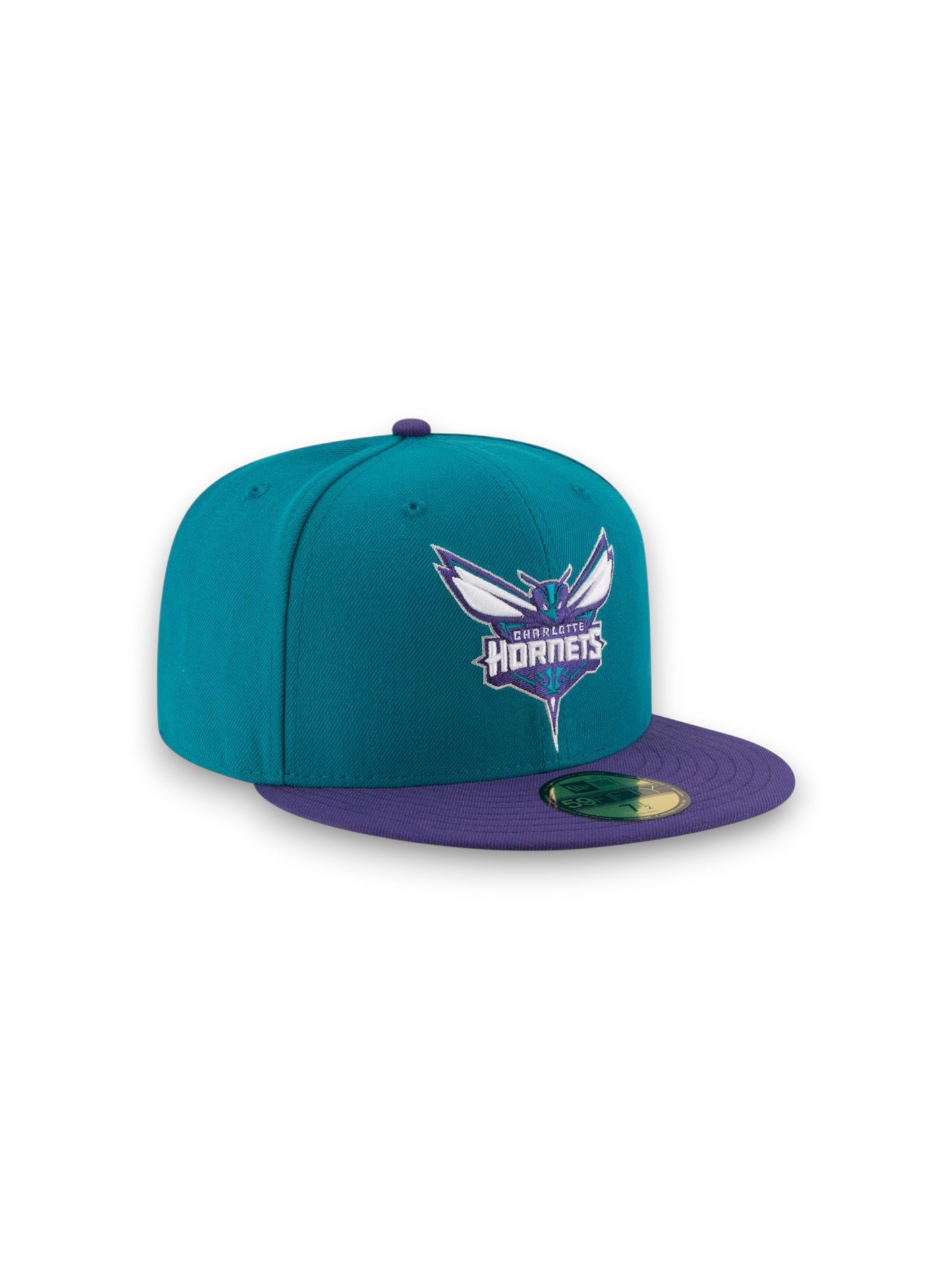Charlotte Hornets New Era Official Team Color 2Tone 59FIFTY Gorra ajustada - Verde azulado/Morado