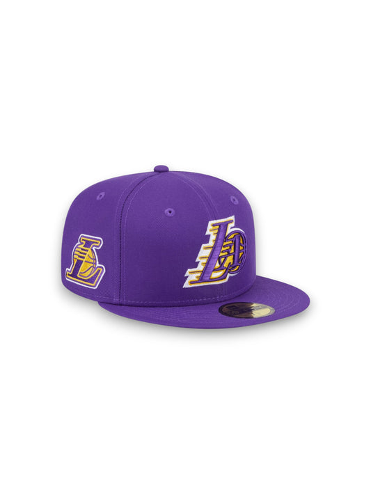 Gorra ajustada New Era Deceptor 59FIFTY de Los Angeles Lakers - Morada