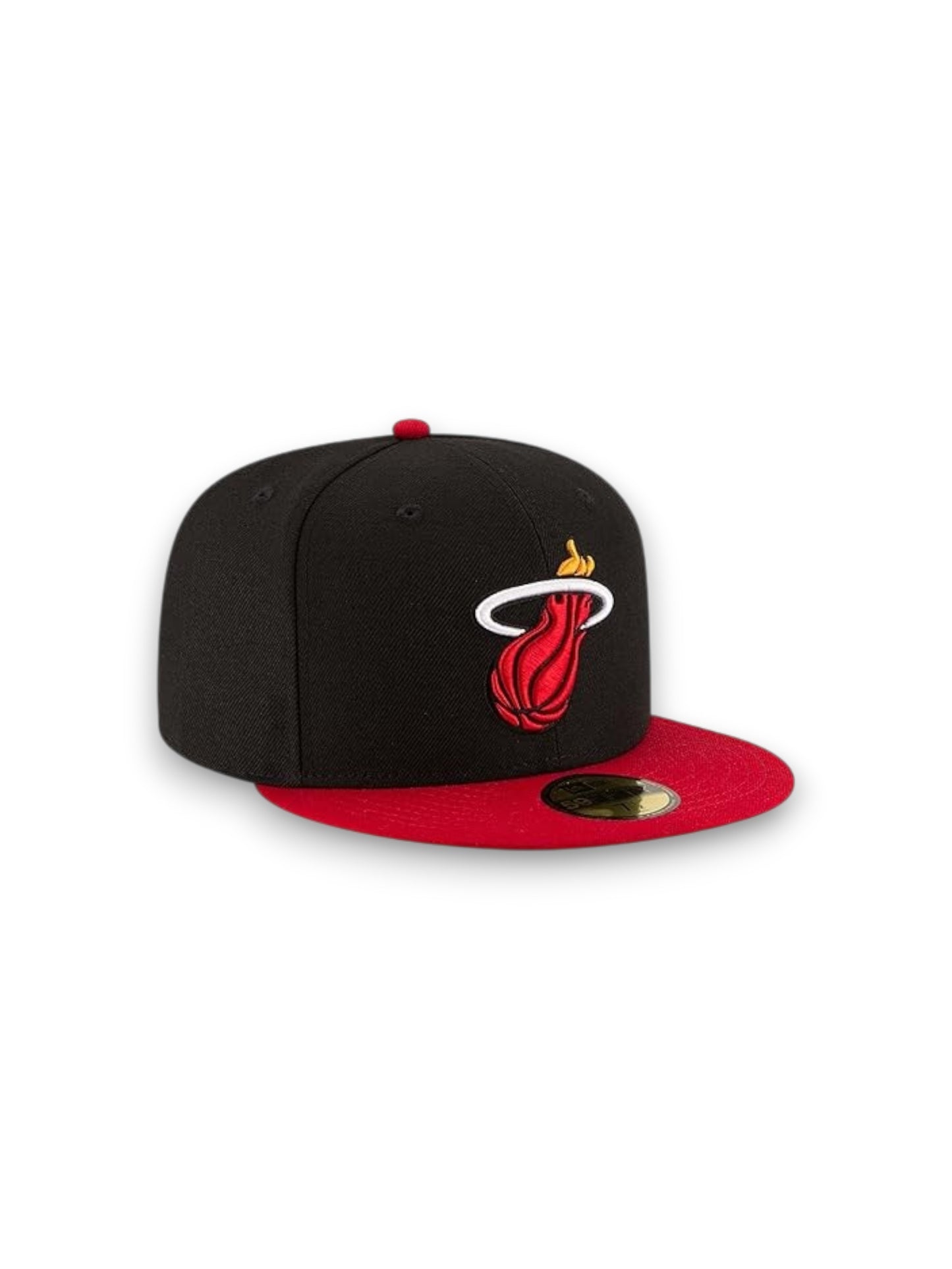 Gorra ajustada con logo Rojo y negro 59FIFTY de New Era de los Miami Heat