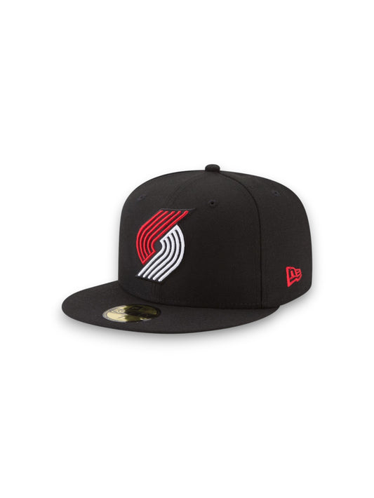 Gorra ajustada 59FIFTY color oficial del equipo New Era de los Portland Trail Blazers - Negro