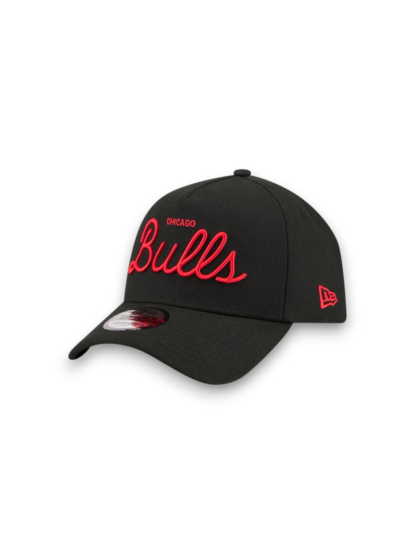 Gorra unisex ajustable New Era x Malbon Golf 9FORTY A-Frame de los Chicago Bulls Negra