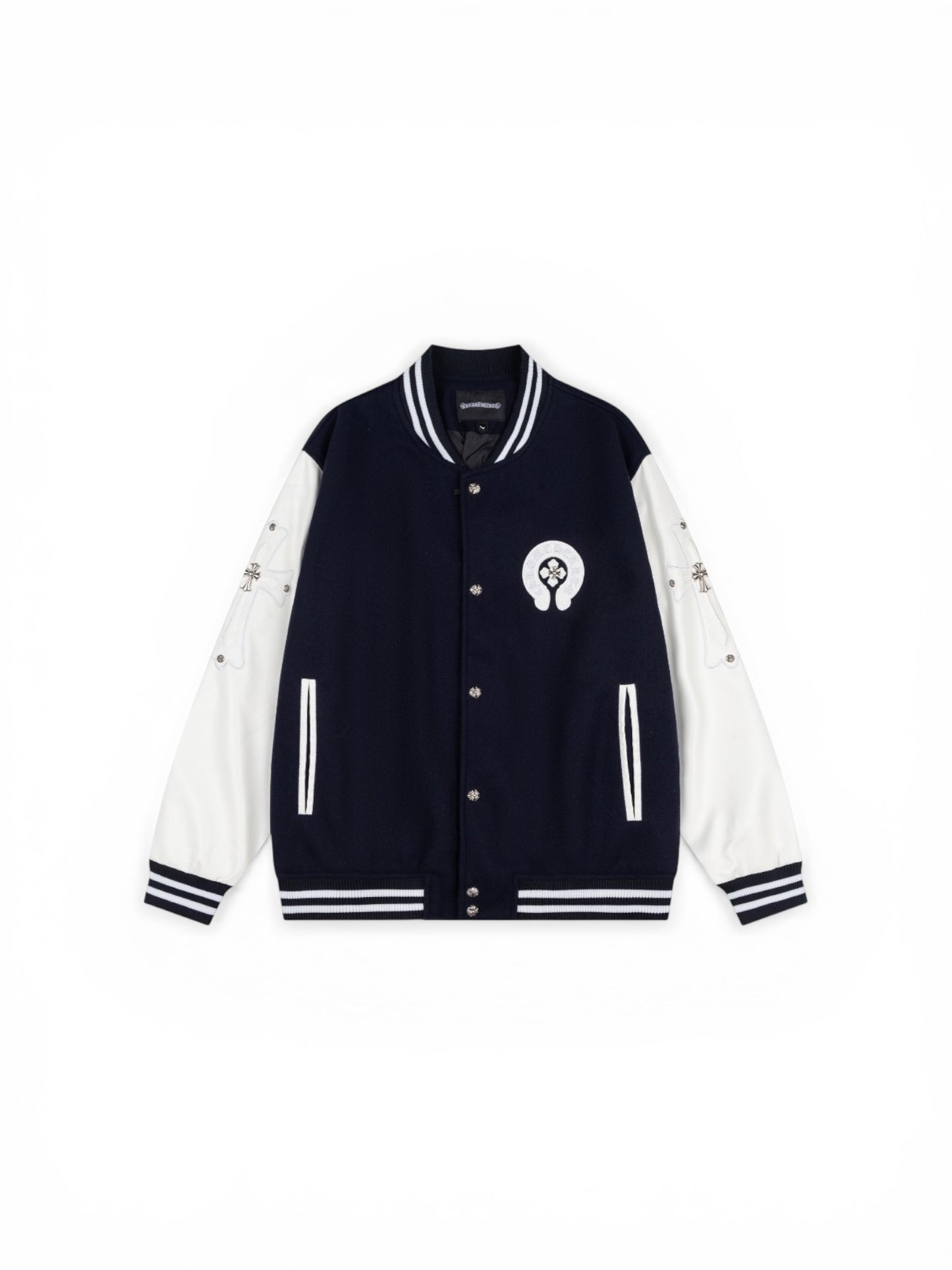 Chrome Hearts Luxury Bomber Jacket | Black & White Oversize Edition