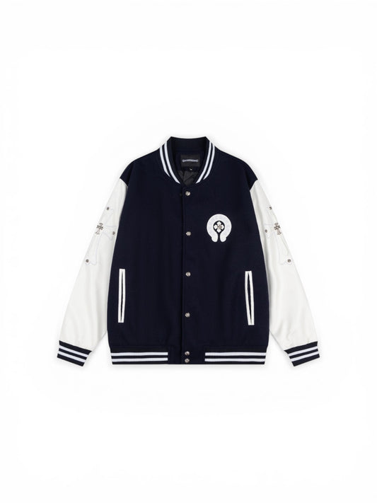 Chrome Hearts Luxury Bomber Jacket | Black & White Oversize Edition