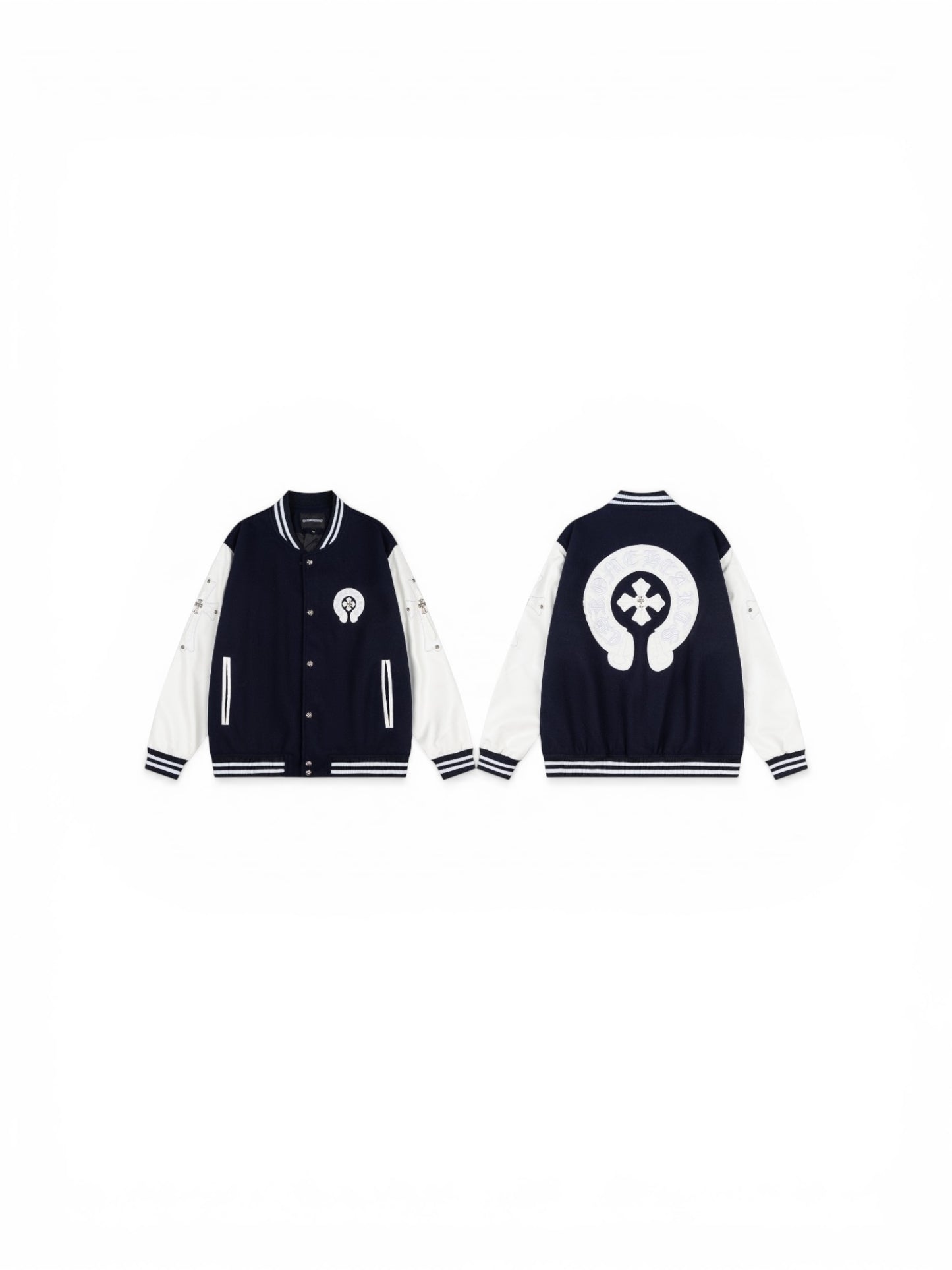 Chrome Hearts Luxury Bomber Jacket | Black & White Oversize Edition