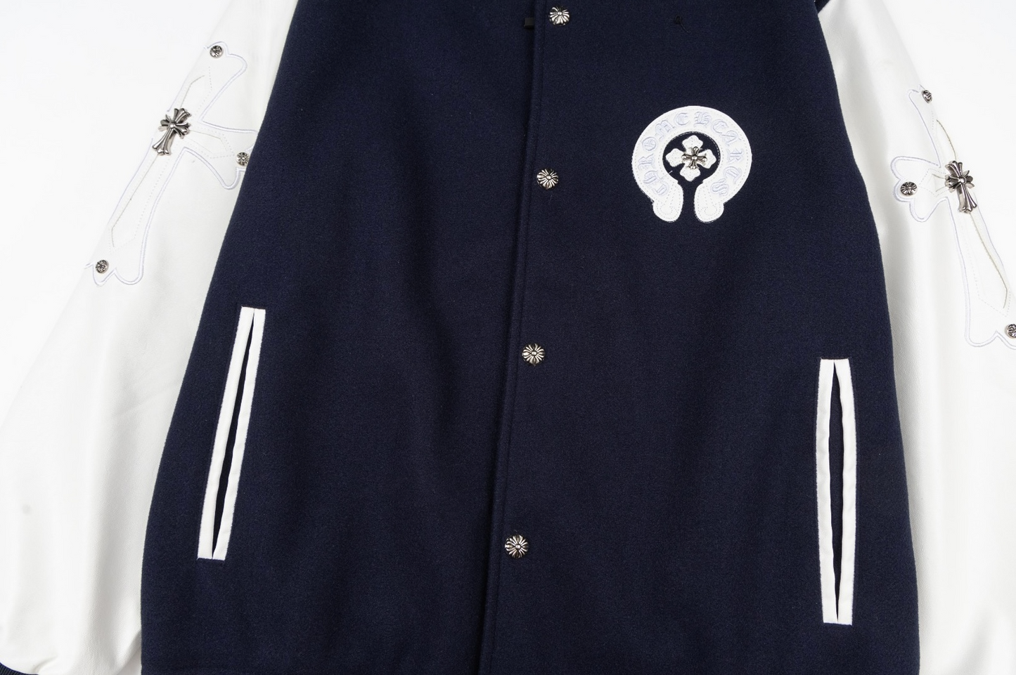 Chrome Hearts Luxury Bomber Jacket | Black & White Oversize Edition
