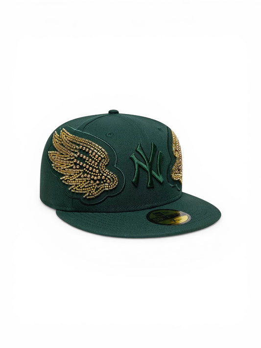 MLB Beaded Wings New York Yankees 59FIFTY Fitted Dark Green Cap