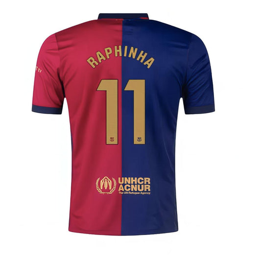 Barcelona FC Raphinha 11, Jersey Local Stadium para Hombre, Rojo y Azul, Regular fit