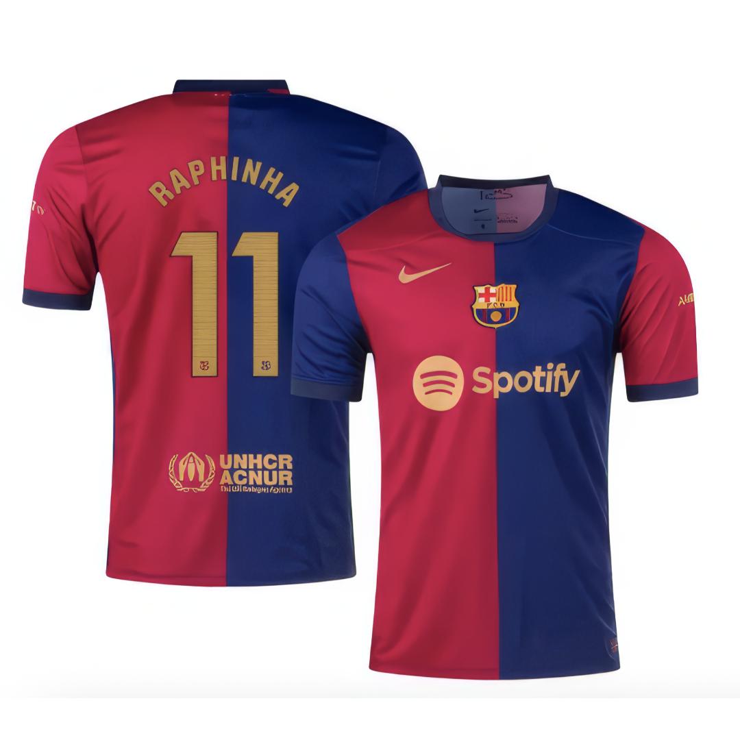 Barcelona FC Raphinha 11, Jersey Local Stadium para Hombre, Rojo y Azul, Regular fit
